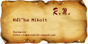 Rába Mikolt névjegykártya